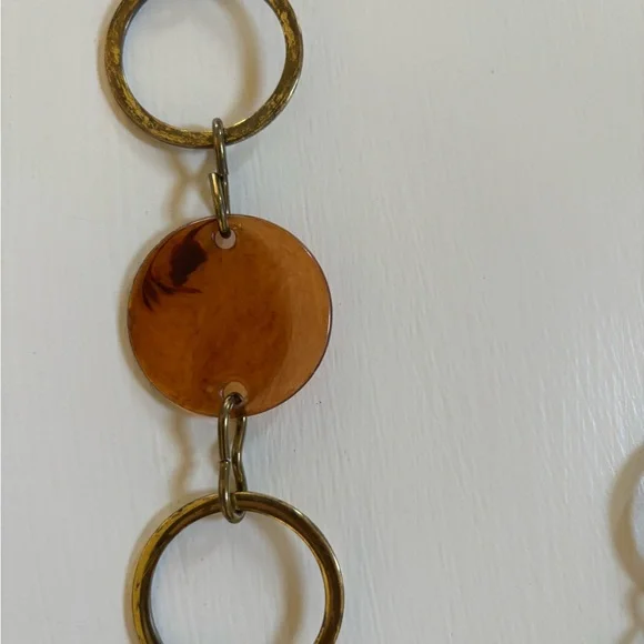 Vintage Adjustable Belt with Circular Lucite Medallions and Chain Links - Picture 5 of 6